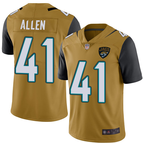 Nike Jacksonville Jaguars 41 Josh Allen Gold Men Stitched NFL Limited Rush Jersey
